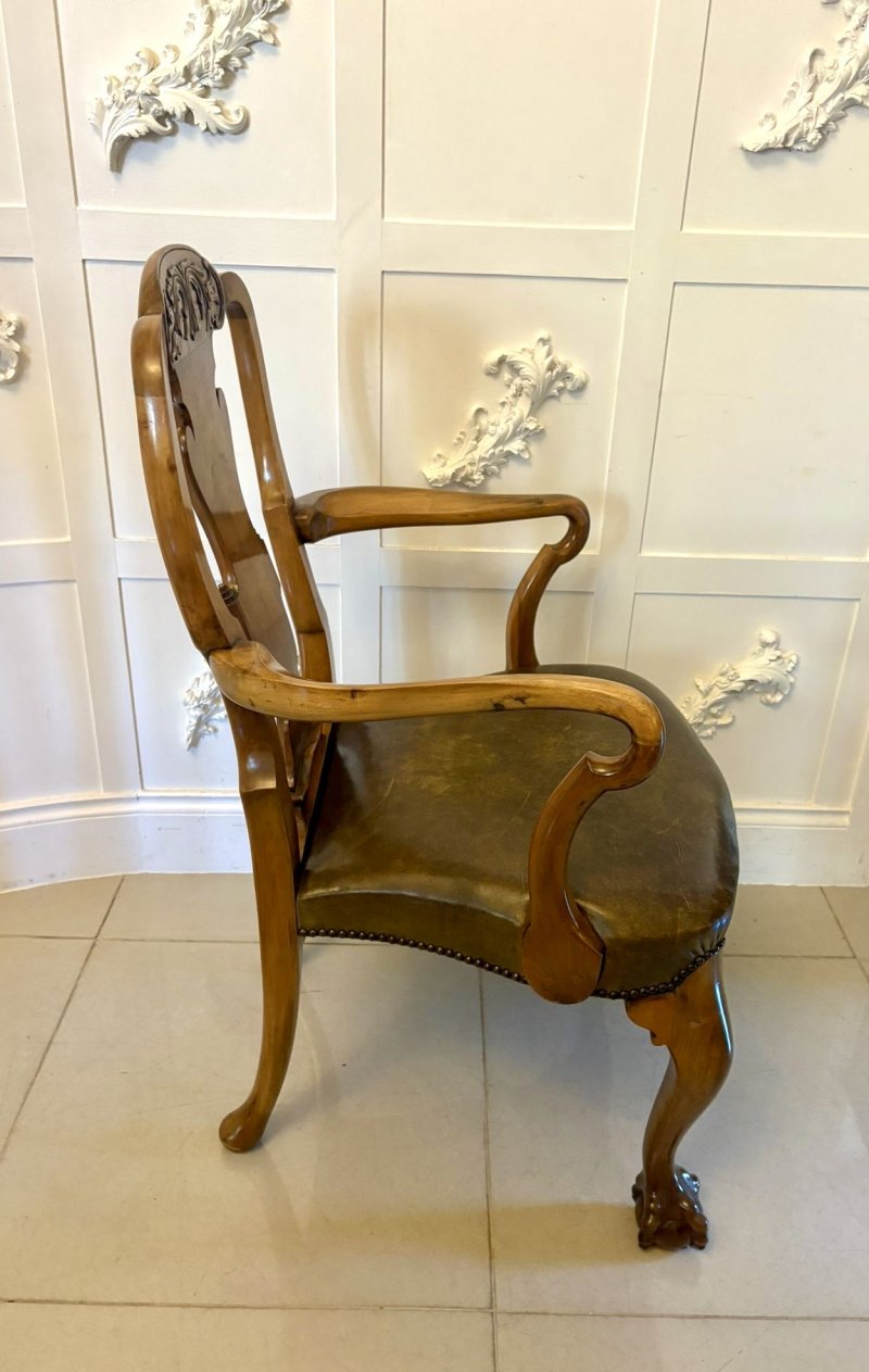 Outstanding Quality Pair of Antique Victorian Carved Walnut Desk Chairs - Image 8